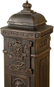 STILISTA Hagyományos antik postaláda sötét sárgaréz