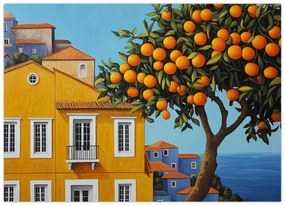 Üveg kép - Narancsfa (70x50 cm)