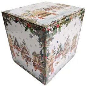 Karácsonyi porcelán nagy bögre díszdobozban Christmas Village 650 ml