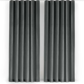 Sötétszürke bársony dimout (részleges sötétítő) függöny 265x250 cm Velto – Filumi