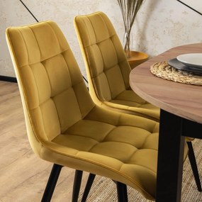 Mustársárga Bársony Étkezőszék RIO