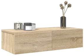 Falipolc fiókokkal sonoma tölgy 60x26,5x15 cm műszaki fa