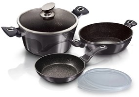 6 részes indukciós edénykészlet szürke Berlinger Haus Metallic Line Carbon Edition
