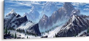 Kép - Festett hegyek (120x50 cm)