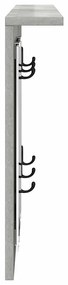 Fali Kabáthorog polcokkal Beton szürke 85 x 10 x 45 cm Faanyag