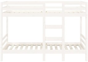 fehér tömör fenyőfa emeletes ágy 90 x 200 cm