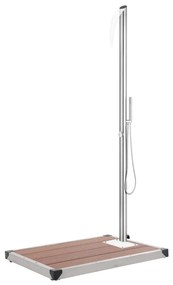 Rozsdamentes acél kerti zuhany barna aljjal 225 cm