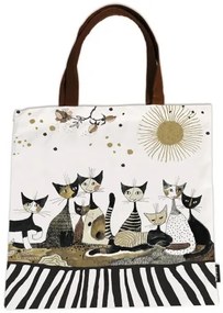 Textil bevásárló táska 38x40cm, polyester, Rosina Wachtmeister:Cats Sepia