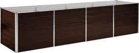 vidaXL barna horganyzott acél kerti magaságyás 320 x 80 x 77 cm
