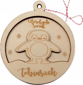 Fa Karácsonyfadísz Névfelirattal Karácsonyi Ajándék Pingvin