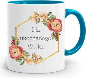 Kék Bögre Ajándék Szeretett Bácsinak, fényképes nyomattal