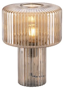 Design asztali lámpa borostyánsárga üveg - Andro