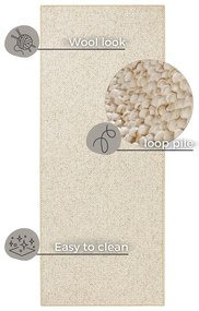 Krémszínű futószőnyeg 80x200 cm Wolly – BT Carpet