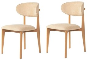 Lionte Beige and Light Oak étkezőszék szett, 2 db