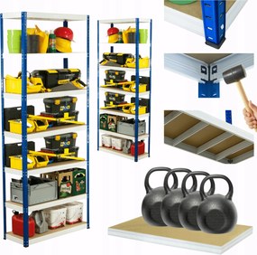 Tárolószekrény fém állvány Helios 270x120x35cm 7Px400kg Tömör Magas