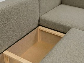 U alakú kinyitható kanapé SMART BOUCLE 303x143 cm, szürkésbarna