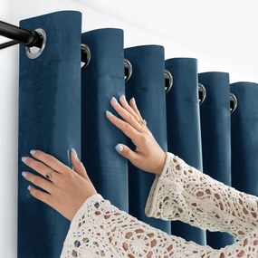 Filumi Függöny velvet matt átvezető étkező Sötétkék 200x260