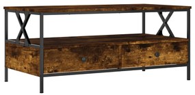 Füstös tölgy színű szerelt fa dohányzóasztal 100 x 51 x 45 cm