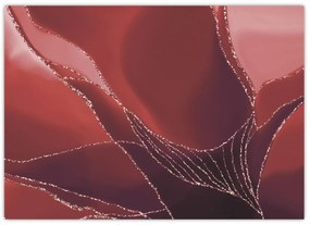 Üveg kép - Piros absztrakt virág N⁰2 (70x50 cm)