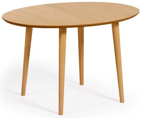 Natúr színű bővíthető étkezőasztal tölgyfa dekorral 90x120 cm Oqui – Kave Home
