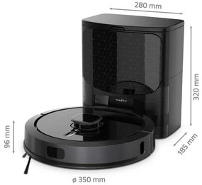 Nedis WIFIVCL002CBK - Intelligens robotporszívó felmosóval Wi-Fi Tuya fekete + távirányító