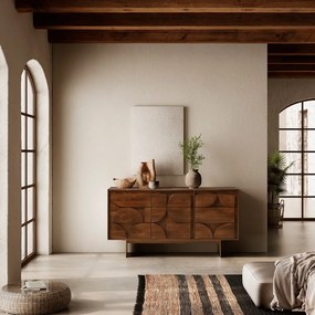 Barna mangófa komód 145x76x40 cm Trisha – MOME