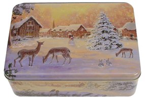 Karácsonyi konyhai dombornyomott fémdoboz 223x167x70 mm Winter Nostalgia