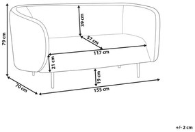 Kétszemélyes bézs és fekete kanapé LOEN Beliani