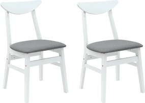 vidaXL Étkező Székek 2 pcs Fehér 42 x 47.5 x 81 cm Tömör Gumi Fa