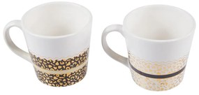 Fehér-aranyszínű agyagkerámia bögre szett 2 db-os 300 ml London – Premier Housewares