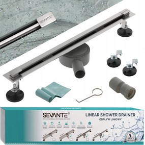 Lineáris lefolyó Ultra Slim 60 cm forgatható inox szifon acél nagy áteresztőképesség