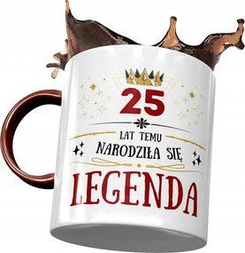 Bordó Bögre Születésnapra 25 25. 25. Ajándék Nyomtatott Fotóval