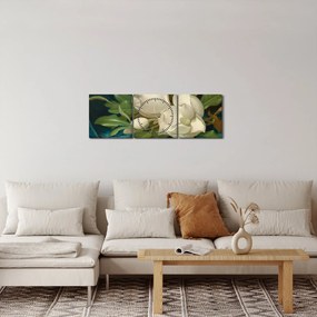 Kép - Martin Johnson Heade, Giant Magnolias on a Blue Velvet Cloth, reprodukciók (órával) (90x30 cm)