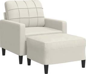 vidaXL krémszínű bársony kanapéfotel lábtartóval 60 cm