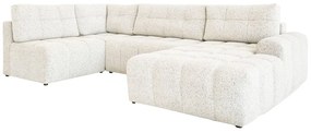 Krémszínű kinyitható tárolóhelyes moduláris sarokkanapé (jobb oldali) Lulu – Miuform