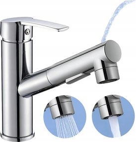 Modern Króm Mosdó Csaptelep 3 Funkciós Kihúzható