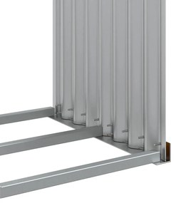 fautánzatú horganyzott acél rönktartó 120 x 45 x 210 cm
