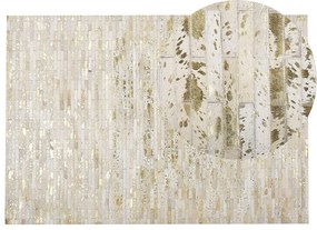 Arany és bézs bőrszőnyeg 140 x 200 cm TOKUL Beliani