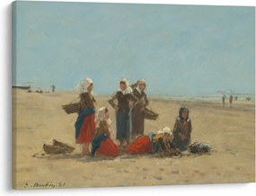 Kép - Eugène Boudin, Women on the Beach at Berck, reprodukciók (70x50 cm)