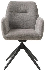 Szürke kárpitozott karfás étkezőfotel Roxana – Unique Furniture
