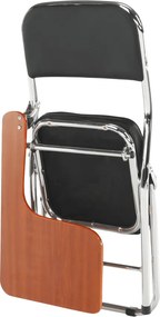 Szék írólappal, fekete/natúr, TEKER