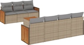 vidaXL 8 részes bézs polyrattan kerti ülőgarnitúra párnával