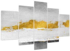 Kép - Arany és szürke vonások (150x105 cm)