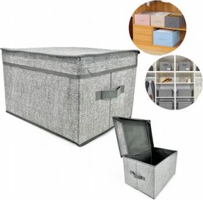Organizer textil Doboz 40 x 30 x 25 cm fedővel Gardróbszekrényhez