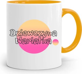 Sárga Bögre Lányoknak Lány Őrült nyomott mintával