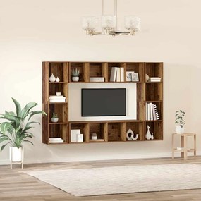 TV szekrény 4 pcs Barna 37 x 37 x 142.5 cm Faanyag