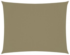 bézs téglalap alakú oxford-szövet napvitorla 2,5 x 4 m
