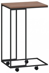 fekete szerelt fa kisasztal kerekekkel 40 x 30 x 63,5 cm