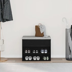 vidaXL Ülőpad Fekete Tölgy 60x30x45 cm Műanyag