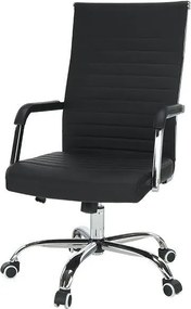 Irodai szék, textilbőr/fém, fekete/króm, FARAN